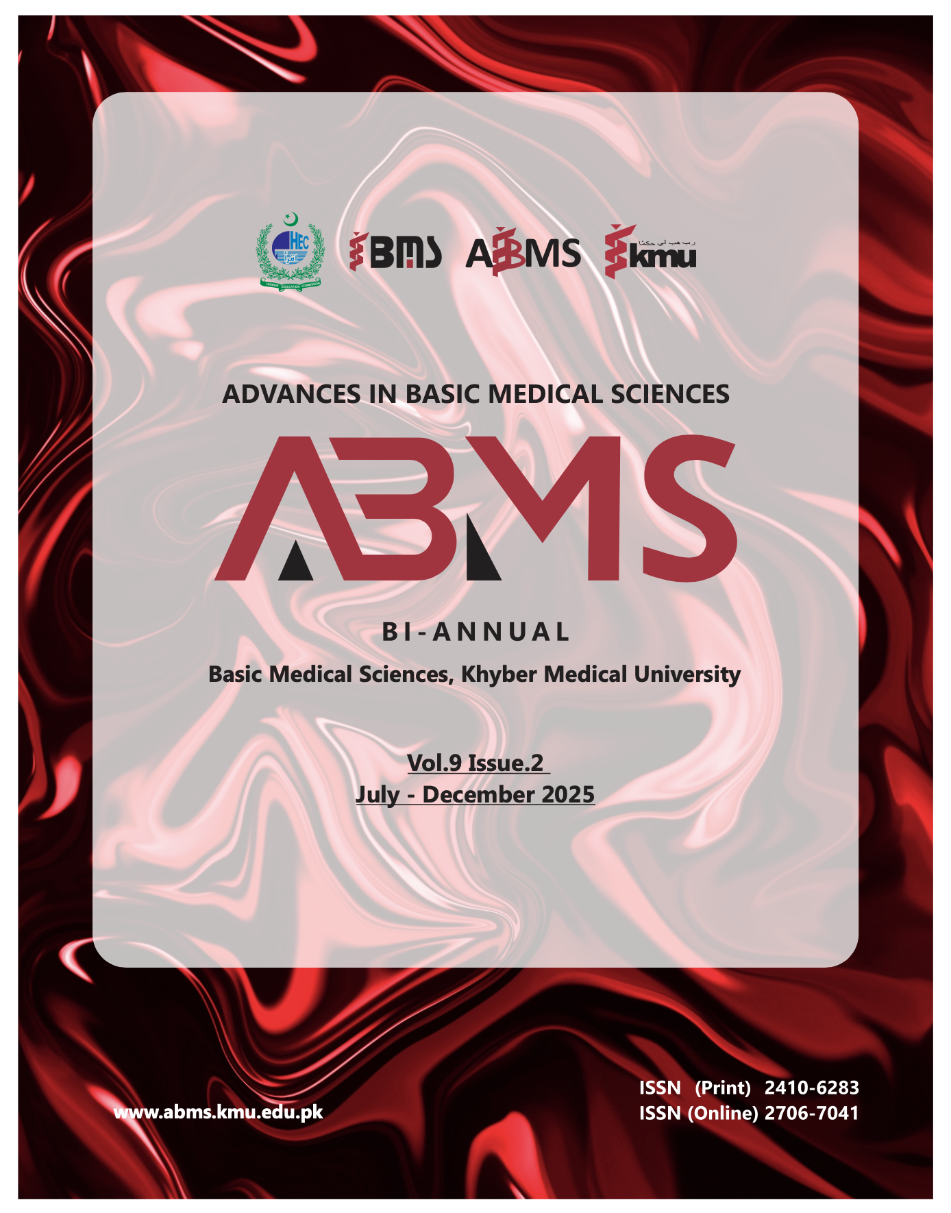 					View Vol. 9 No. 2 (2025): (July-Dec) Advances in Basic Medical Sciences
				